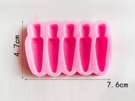 Molde silicona 5 mini zanahorias 
